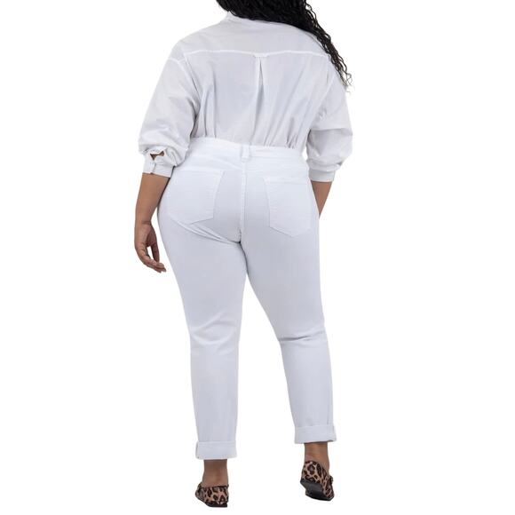 Kut From the Kloth Womens Jeans 18W Catherine Slouchy Boyfriend White Stretch - Picture 15 of 16